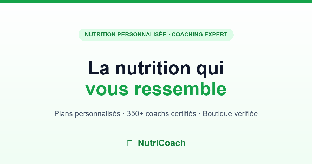 NutriCoach — Site nutrition FR clé en main
